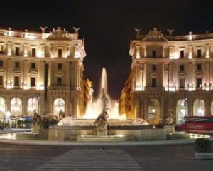 plaza de la república durante un tour de noche