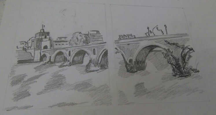 puente Milvio sobre el Tiber en Roma