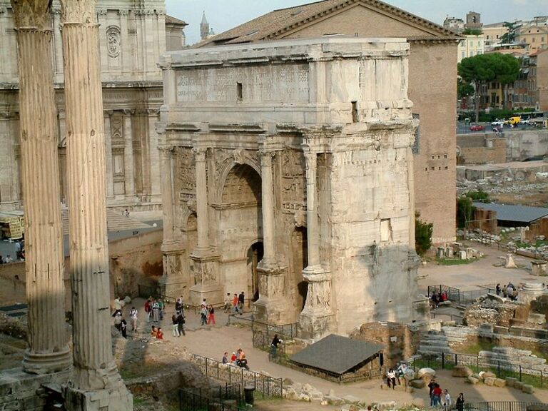 Umbilicus urbis en el centro del foro roman