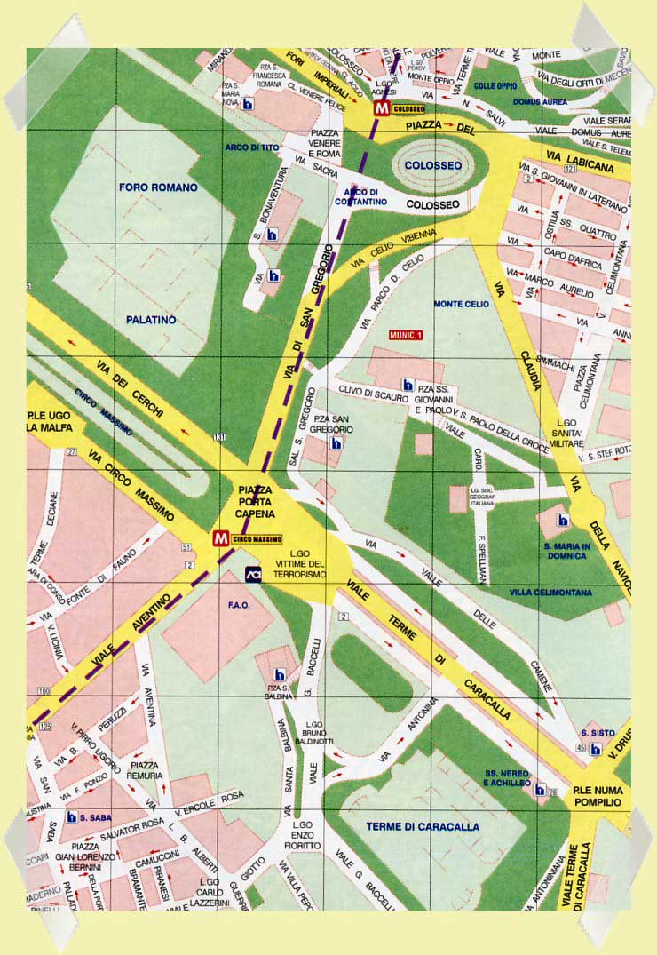 mapa coliseo roma