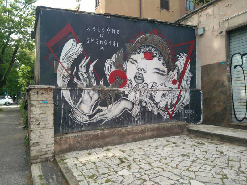 arte urbano en el barrio romano de tor marancia