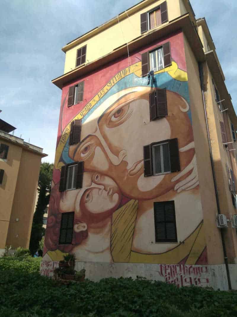 arte urbano mural religioso tor marancia