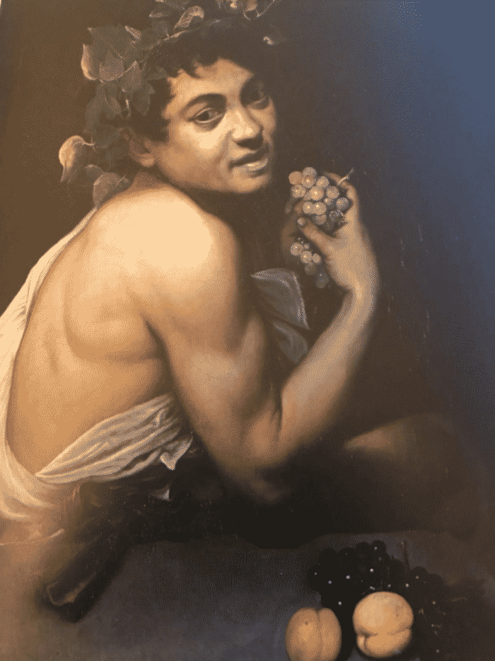 Baco enfermo de Caravaggio en la Galleria Borghese