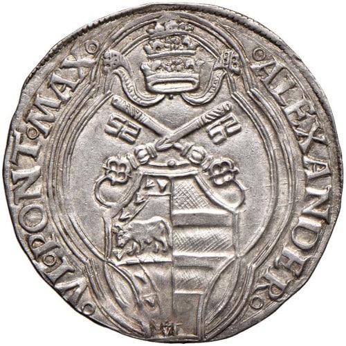 moneda Alejandro VI papa Borgia