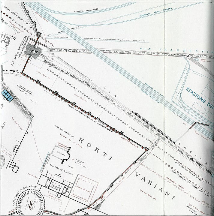 mapa lanciani zona santa croce in gerusalemme