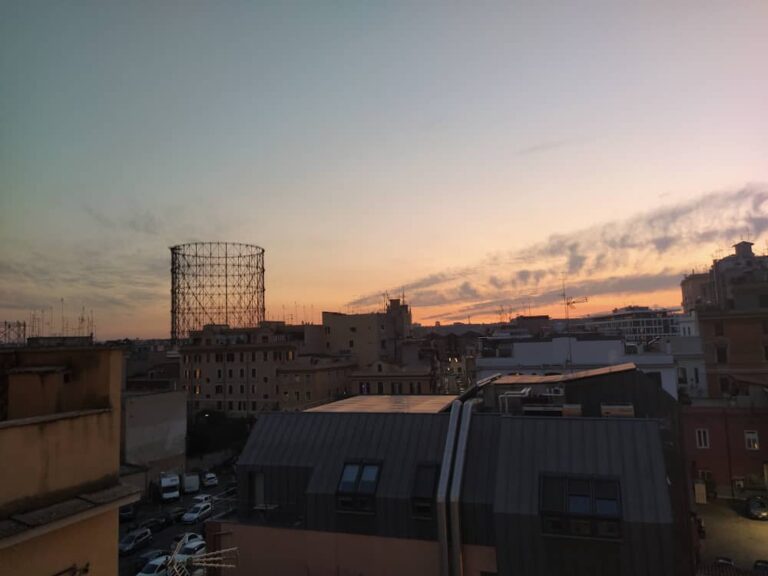 gazometro atardecer