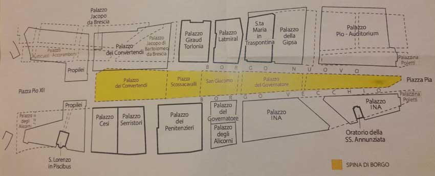 planimetria espina del borgo via conciliazione