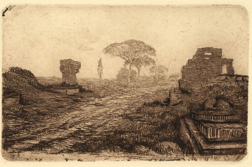 via appia aguafuerte mariano fortuny madrazo