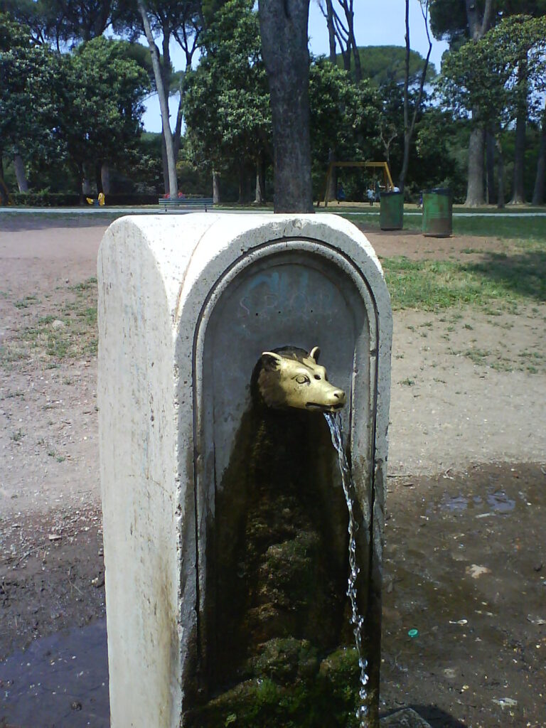 fuente 'nasone' con forma de loba fuente roma villa ada