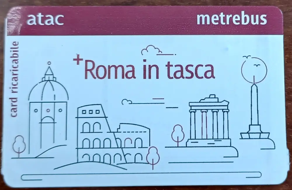 billete recargable atac empresa pública de transportes de Roma