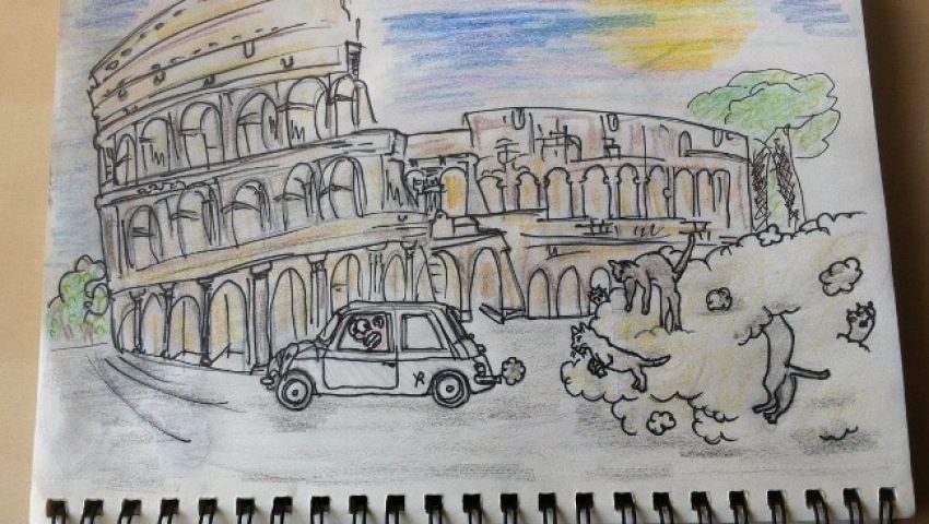 roma trafico dibujo