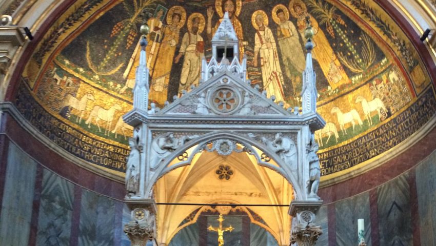abside baldaquino santa cecilia roma
