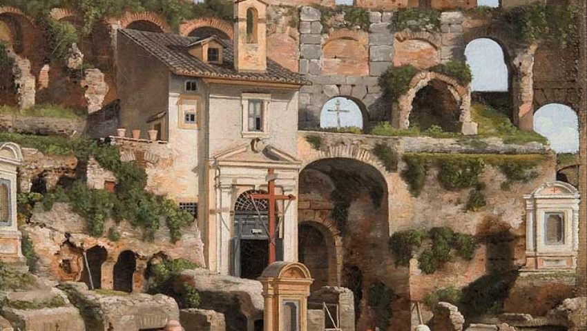 interior coliseo iglesia santa maria pieta cuadro de eckersberg