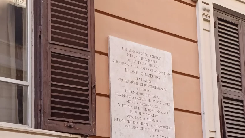 placa recuerdo leone ginzburg roma via basento