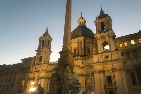 plaza navona atardecer