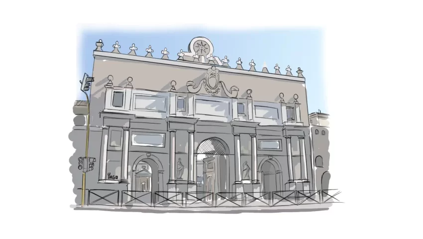 puerta plaza popolo dibujo yago