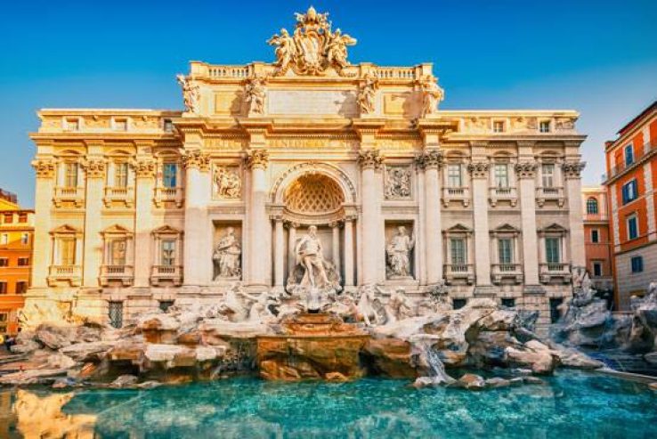 roma con niños fuente trevi